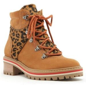 Schutz Leopard Lace Up Boot